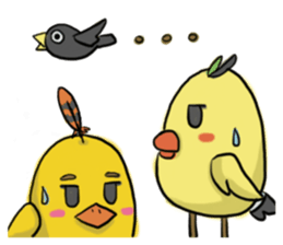 Chubby Quill Chicken and his friend sticker #4431493