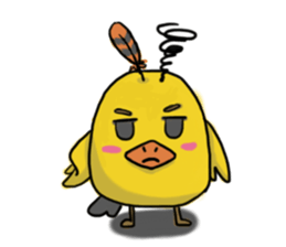 Chubby Quill Chicken and his friend sticker #4431500
