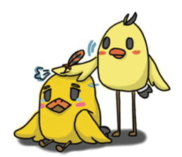 Chubby Quill Chicken and his friend sticker #4431504