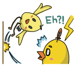 Chubby Quill Chicken and his friend sticker #4431505