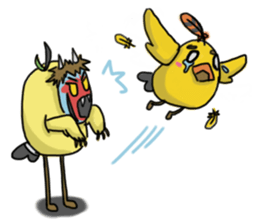 Chubby Quill Chicken and his friend sticker #4431507