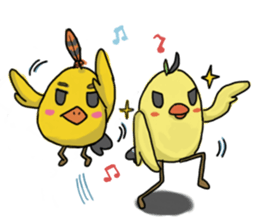 Chubby Quill Chicken and his friend sticker #4431508