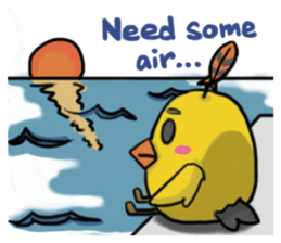 Chubby Quill Chicken and his friend sticker #4431509