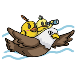 Chubby Quill Chicken and his friend sticker #4431510