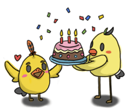 Chubby Quill Chicken and his friend sticker #4431511