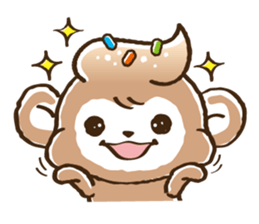 Cream monkey sticker #4437224