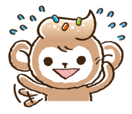 Cream monkey sticker #4437228