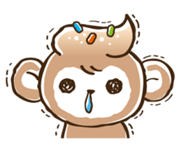 Cream monkey sticker #4437230