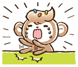 Cream monkey sticker #4437231