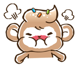 Cream monkey sticker #4437232