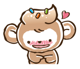 Cream monkey sticker #4437235