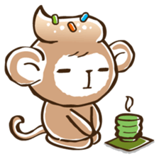 Cream monkey sticker #4437239