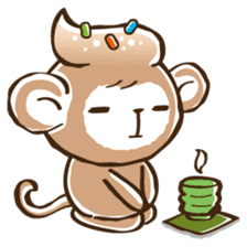 Cream monkey sticker #4437239