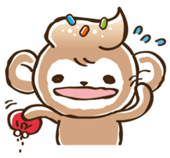 Cream monkey sticker #4437240