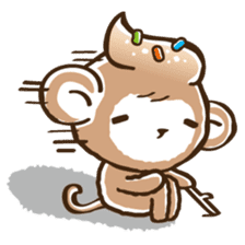 Cream monkey sticker #4437242