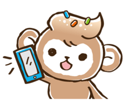 Cream monkey sticker #4437244