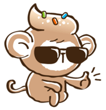 Cream monkey sticker #4437255