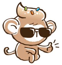 Cream monkey sticker #4437255