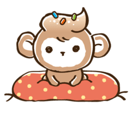 Cream monkey sticker #4437257