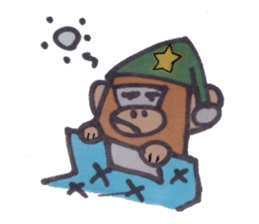 A monkey only leaves. sticker #4437698