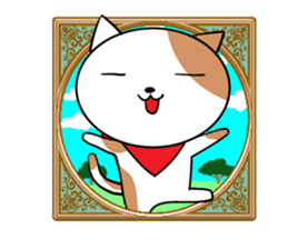 Scarf cat Sola sticker #4442812