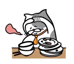 Middle-aged fat cat sticker #4443005