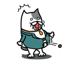 Middle-aged fat cat sticker #4443006