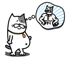 Middle-aged fat cat sticker #4443008