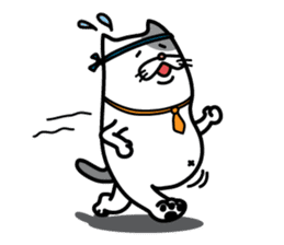 Middle-aged fat cat sticker #4443009
