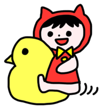 Red clothes Nekorin sticker #4445118