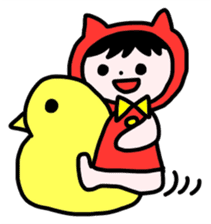 Red clothes Nekorin sticker #4445118