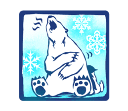 The seal of penguins and polar bear. sticker #4449875