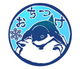 The seal of penguins and polar bear. sticker #4449881