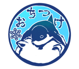 The seal of penguins and polar bear. sticker #4449881