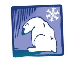 The seal of penguins and polar bear. sticker #4449886