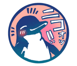 The seal of penguins and polar bear. sticker #4449900