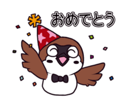 Greeting sparrow sticker #4450276