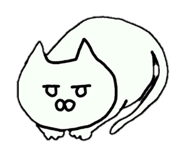 Sticker of an expressionless cat sticker #4451267