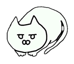 Sticker of an expressionless cat sticker #4451267