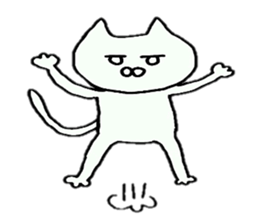 Sticker of an expressionless cat sticker #4451270