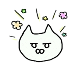 Sticker of an expressionless cat sticker #4451271