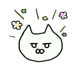 Sticker of an expressionless cat sticker #4451271