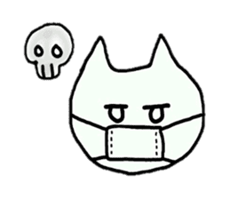 Sticker of an expressionless cat sticker #4451272