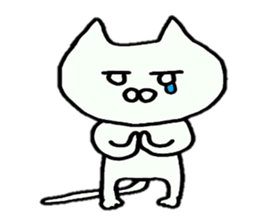 Sticker of an expressionless cat sticker #4451275