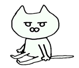 Sticker of an expressionless cat sticker #4451278