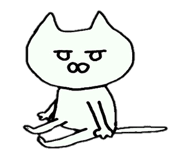 Sticker of an expressionless cat sticker #4451278