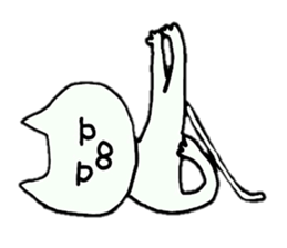 Sticker of an expressionless cat sticker #4451279