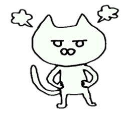 Sticker of an expressionless cat sticker #4451281