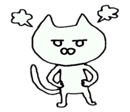 Sticker of an expressionless cat sticker #4451281