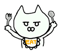 Sticker of an expressionless cat sticker #4451283